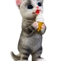 Садовая фигура 19 х 11 х 7 см "Котенок с пироженкой"