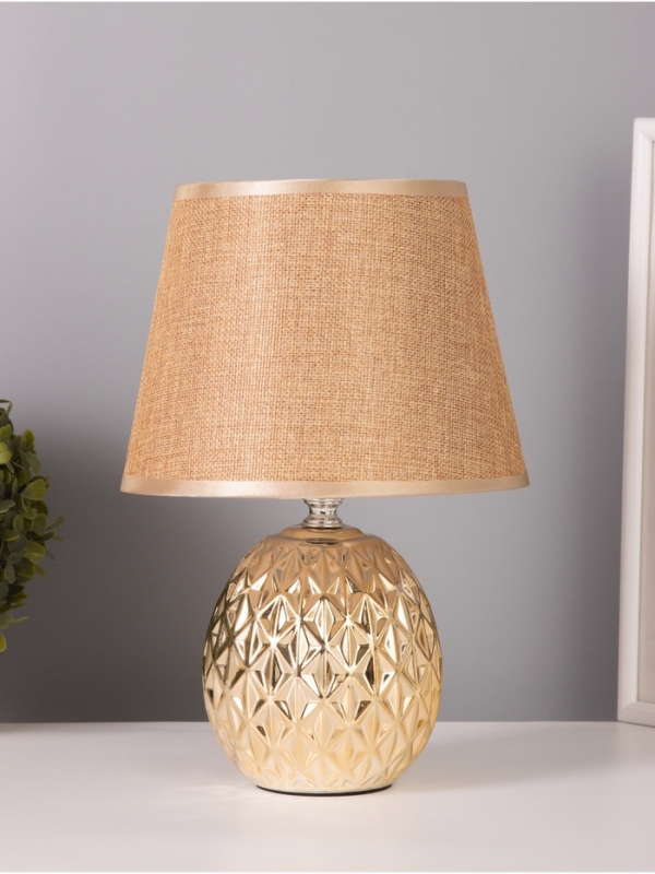 Лампа настольная "Клео" 40Вт Е14 золото 19х19х27см