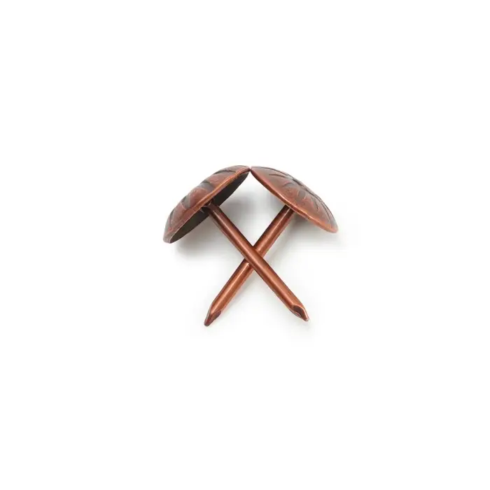 Гвозди ТУНДРА, декоративные, обивочные, фактурные, 11&times;16 мм, медь, фасовка 50 шт.