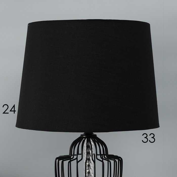 Настольная лампа с абажуром RISALUX &laquo;Джанго&raquo;, Е27, 40 Вт, чёрный, 33&times;33&times;58 см