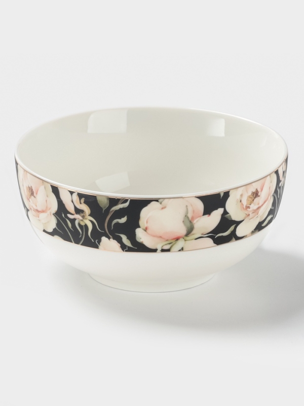 Салатник 14х7 см WY  "Pink O'hara", чёрный