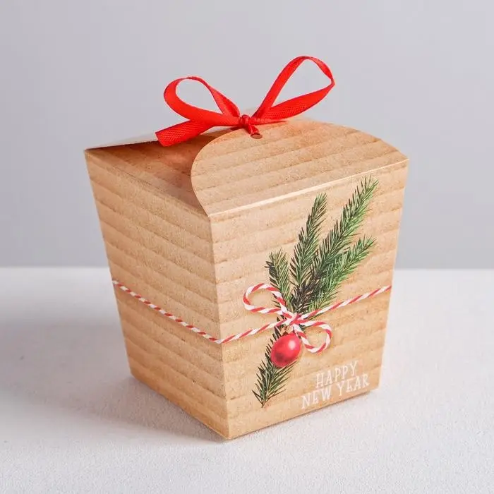 Бонбоньерка новогодняя &laquo;Happy new year&raquo;, 7,5 х 8 х 7,5 см, Новый год