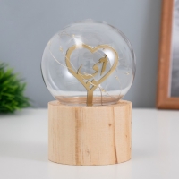Ночник &laquo;Шар-сердце&raquo; LED 3хAG10 шар 8см 6,5х6,5х11,5см