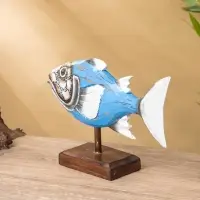 Сувенир "Рыба" дерево 25х7х18 см, цв. бирюзовый