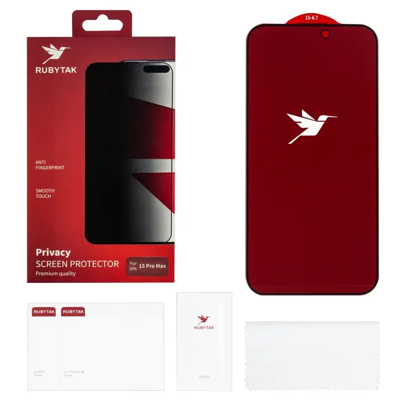 Защитное стекло RUBYTAK Privacy iPh 15 Pro Max
