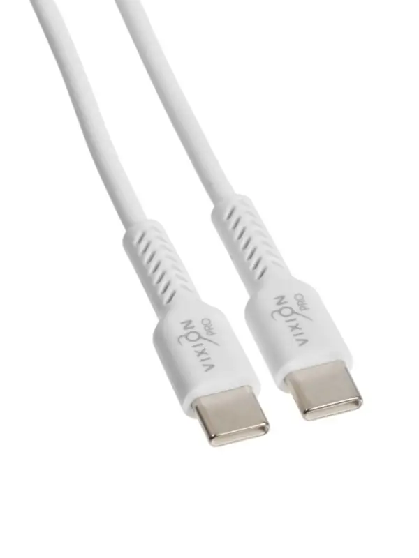 Кабель VIXION PRO VX-27c, Type-C -Type-C, 60W, 3А, 1 м, белый