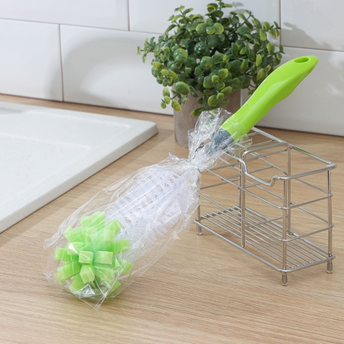 Ерш для посуды с губкой Доляна Green day, 31&times;5 см, анатомическая ручка