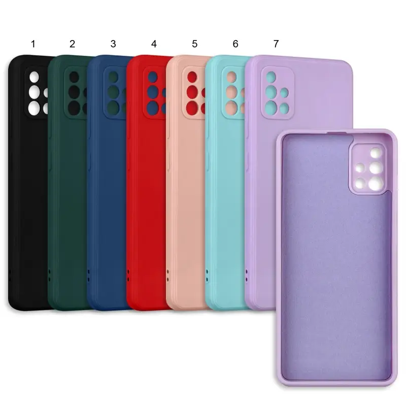 Чехол Samsung A51 цветной силикон