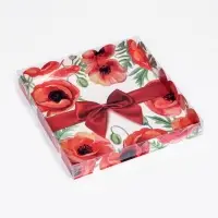 Коробка для печенья, &laquo;Красный бант&raquo; 21&times;21&times;3 см