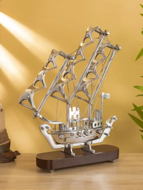 Корабль сувенирный 30х8х40 см, латунь