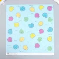 Бумага для скрапбукинга "Морские ракушки" плотность 180 гр 30,5х32 см