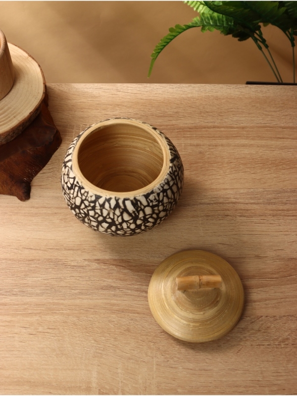 Банка для сыпучих продуктов 13х13х11 см, бамбук