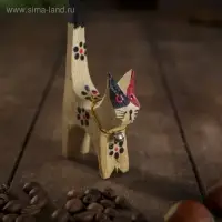 Сувенирный набор дерево "Кошечки в черный цветок под кольца" 7х5х10 см