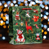 Новый год. Пакет подарочный "Ёлка с украшениями ", 18 х 22,3 х 10 см.
