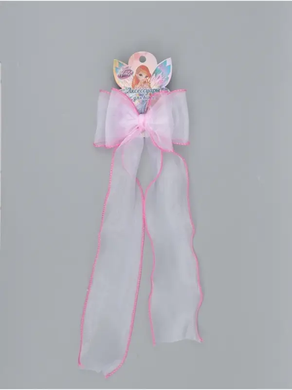 Бант для волос на заколке розовый, Винкс