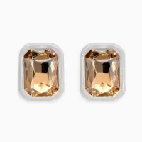 Серьги "Кристалл" прямоугольник грань, цвет прозрачно-золотой