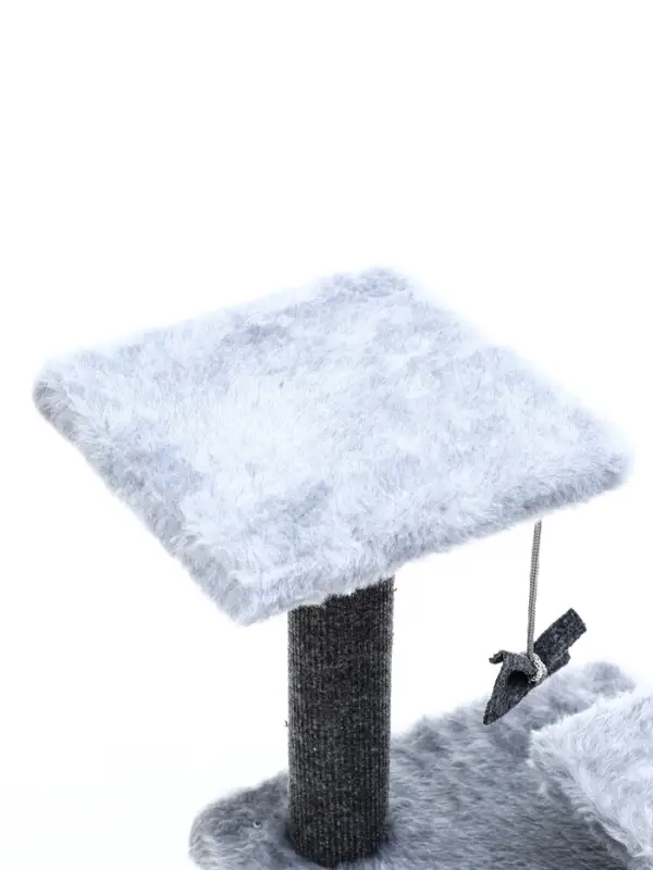 Домик для кошек с когтеточкой, квадратный, 3х-этажный, 33 &times; 42 &times; 63 см, ковролин, серая