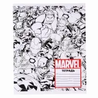 Тетрадь в клетку 24 листа, 4 вида МИКС, обложка мелованный картон, &laquo;Мстители&raquo;