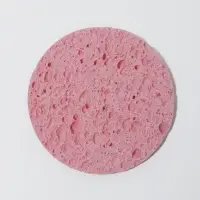 Спонж для умывания, набор - 2 шт., d=8 см, розовый/синий