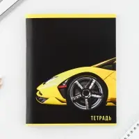 Тетрадь в клетку, 48 л., А5, на скрепке, блок №2, Yellow, МИКС