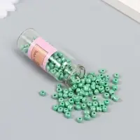 Бисер 6/0 в бутылочке "Зелёный мох" 20 гр керамический блеск 6х2х2 см