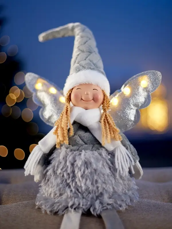 Фигура текстиль &laquo;Кукла в розовом&raquo; 70 см, 6 LED, AG10x3 (в компл.), Т/БЕЛЫЙ