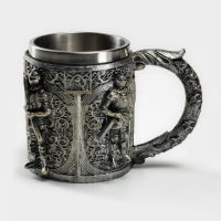 Кружка из нержавеющей стали &laquo;Стража&raquo;, 400 мл, цвет серебряный