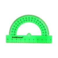 Транспортир 10см 180&deg;, ErichKrause "Neon Solid", пластик, непрозрачный, коробка-дисплей, МИКС