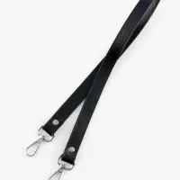 Ручка для сумки кожзам  2 карабина 60&plusmn;1см*1,8см чёрный/серебряный АУ