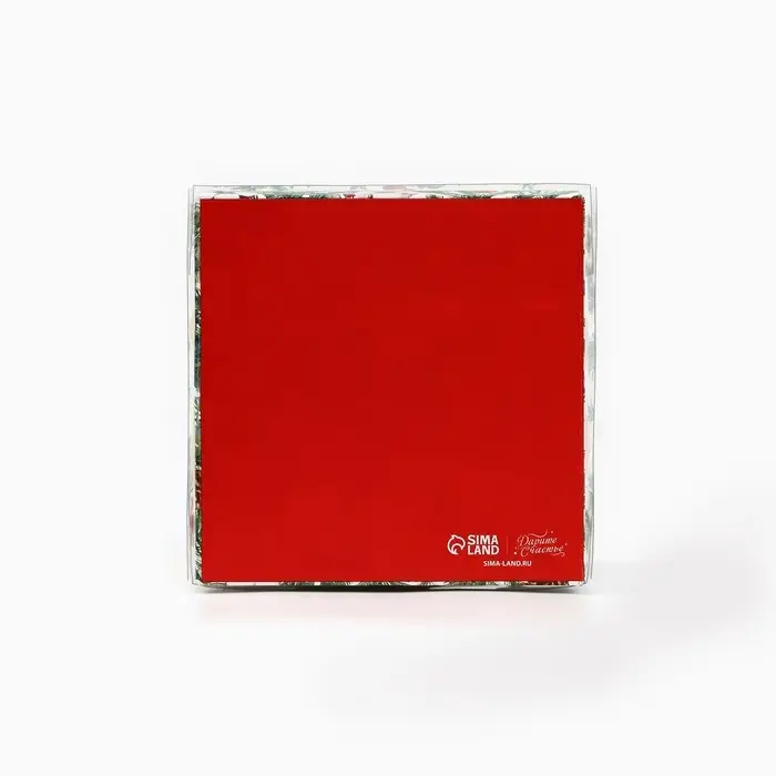 Коробка для кондитерских изделий с пластиковой крышкой &laquo;С Новым годом!&raquo;, 10.5 х 10.5 х 3 см