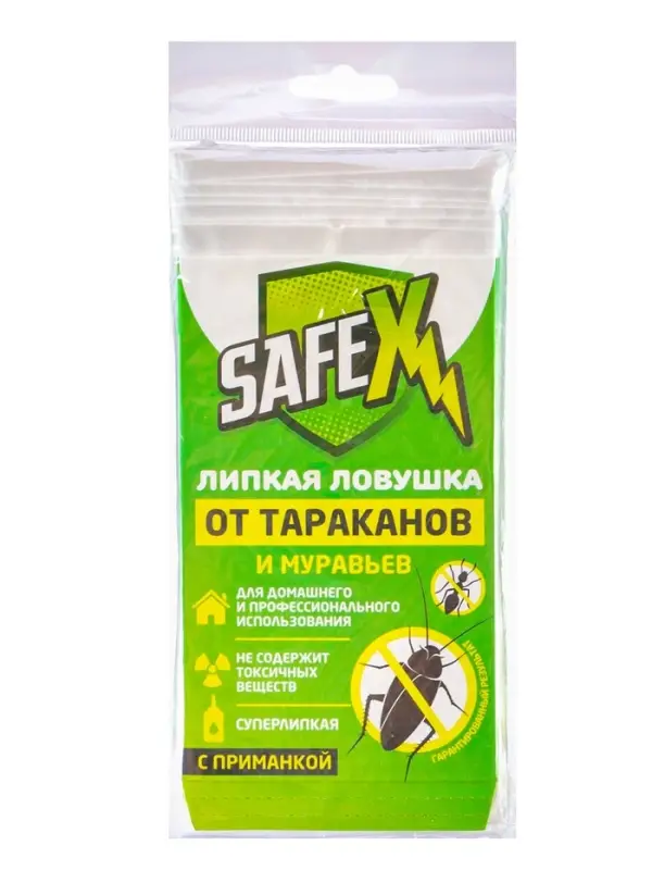 Клеевая ловушка-домик от тараканов и муравьев "SAFEX", набор, 10 шт