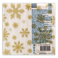 Новогодние салфетки бумажные Home Classic &laquo;Золотые снежинки&raquo;, 3 слоя, 33x33 см, 20 шт