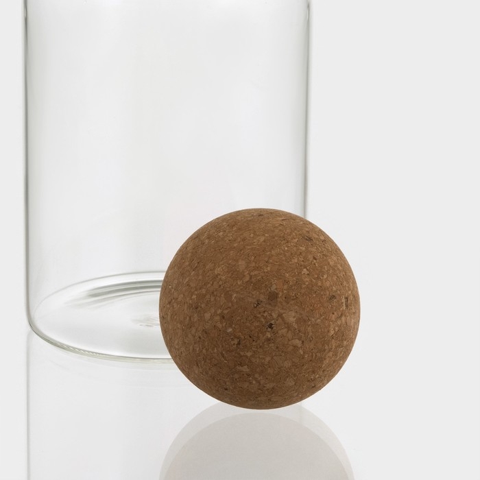 Банка стеклянная для хранения сыпучих продуктов &laquo;Эко. Шар&raquo;, 800 мл, 9&times;18,5 см, с пробковой крышкой