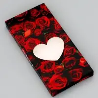 Подарочная коробка под плитку шоколада, с окном, &laquo;Сердце&raquo;, 17.1&times;8&times;1.4 см