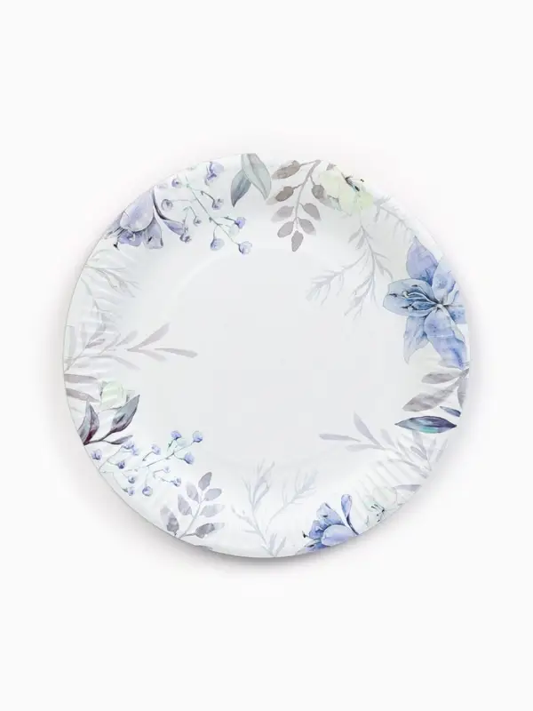 Тарелка одноразовая бумажная &laquo;Сиреневые цветы&raquo;, 23 см
