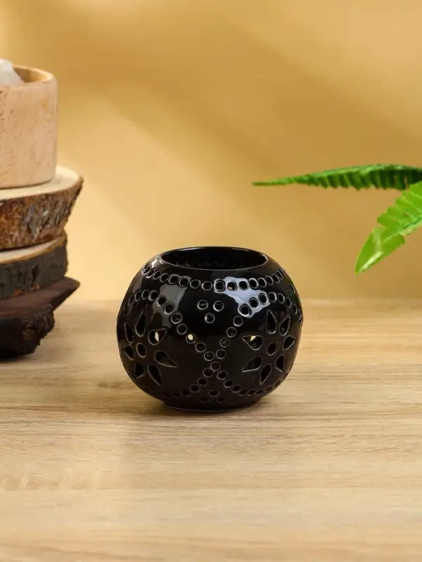 Аромалампа &laquo;Шар&raquo;, 9&times;9&times;8 см, керамика, тёмно-коричневая