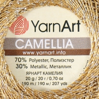 Пряжа "Camelia" 70% полиэстер, 30% люрекс 190м/20гр (2440 золото)