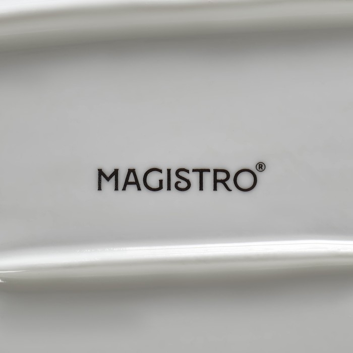 Блюдо фарфоровое с соусником Magistro &laquo;Бланш&raquo;, 28&times;12,5 см, цвет белый
