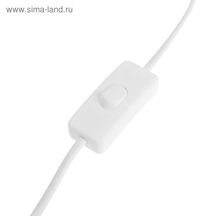 Патрон на гибкой ножке под лампу E27, 40 см, с выкл., белый, 220В