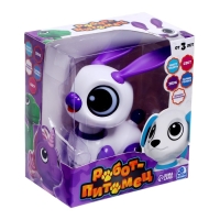 Робот кролик &laquo;Питомец&raquo; IQ BOT, интерактивный: с записью звуков, реагирует на хлопки, звук, свет, на батарейках, розовый