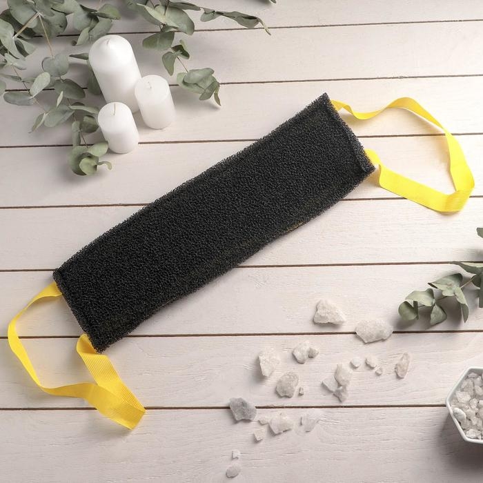 Губка для тела жёсткая &laquo;Чёрное золото&raquo;, 37&times;12 см, цвет МИКС