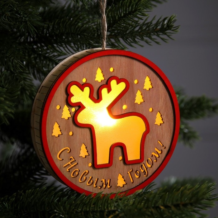 Ёлочная игрушка &laquo;Олень&raquo;, от батареек, свечение тёплое белое