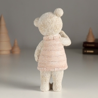 Сувенир полистоун "Удивленный мишка в розовом свитере" 7,5х5,5х16 см