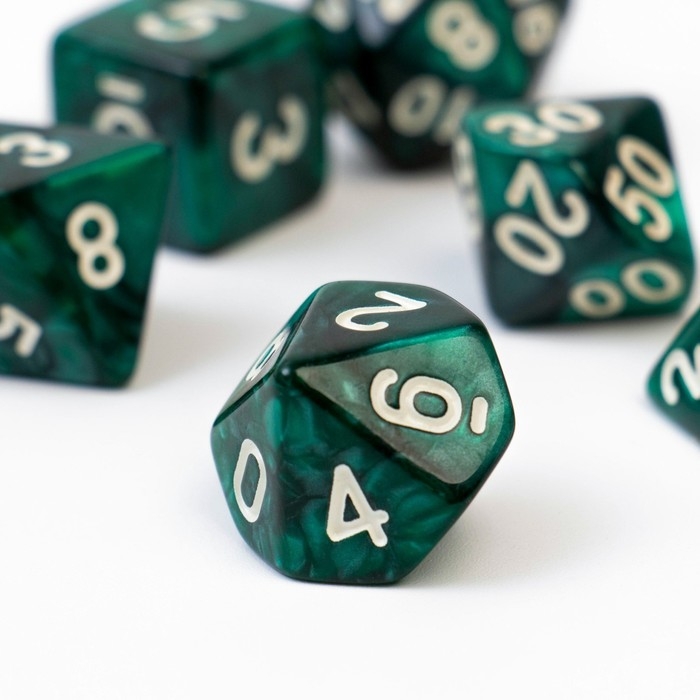 Кости игральные, дайсы "Темный циан" для D&D (Dungeons and Dragons, ДнД), серия: D&D, 7 шт