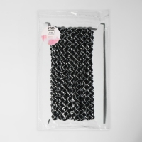 Тесьма декоративная, 10 мм, 10 &plusmn; 1 м, цвет чёрный/серебряный