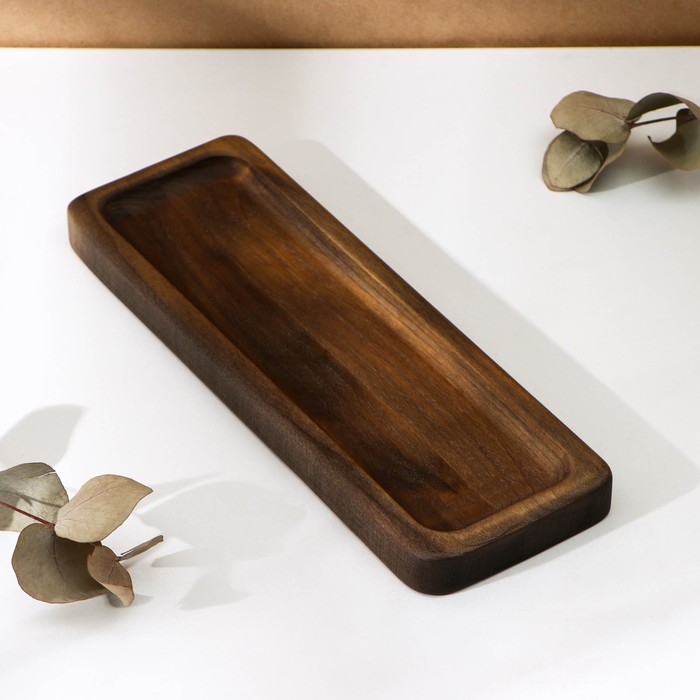 Лоток для подачи столовых приборов Adelica, 23&times;8&times;1,8 см, окрашен в тёмный цвет, берёза