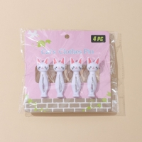 Прищепки бельевые &laquo;Коты&raquo;, 7 см, 4 шт, цвет белый