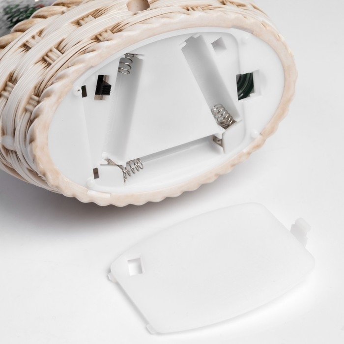 Фигура светодиодная &laquo;Снежная корзинка&raquo;, 20.3х15х9 см, музыка, батарейки ААх3 (не в комплекте), USB, свечение тёплое белое