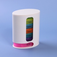 Таблетница - органайзер &laquo;Неделька&raquo;, английские буквы, 12 &times; 6 &times; 5,9 см, 7 контейнеров по 4 секции, разноцветная