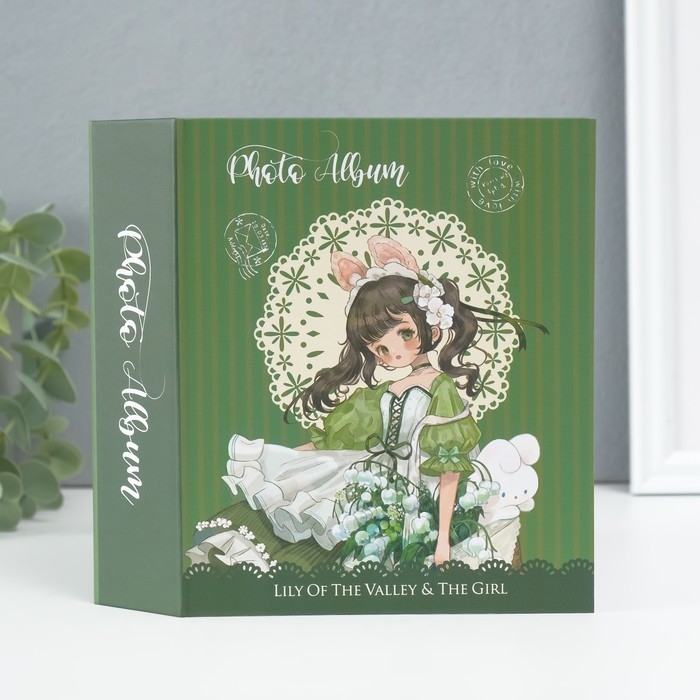 Фотоальбом на 40 фото 10х15 см "Девочка в зелени" в коробке МИКС 4,5х14х17 см
